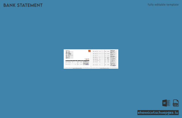 Kontoauszug der Nigeria Guaranty Trust Bank Plc (Word-Format, 2 Seiten), Beispielvorschau